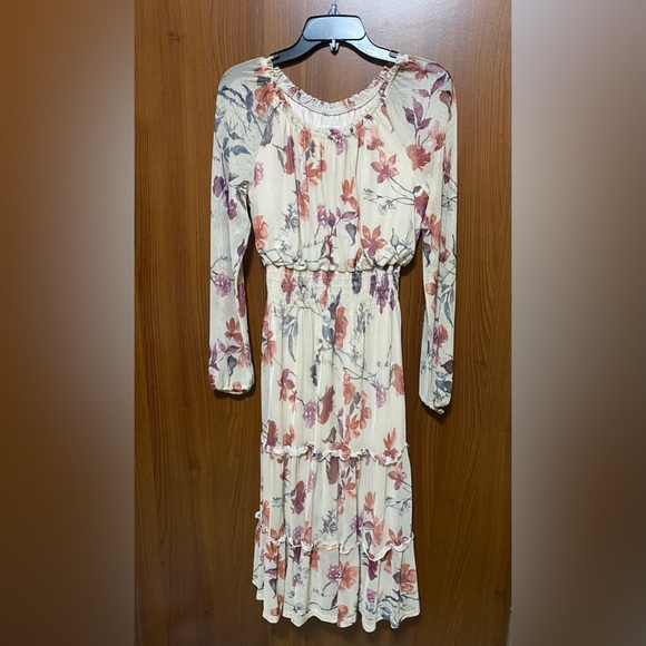 Enfocus Studio Dresses & Skirts - Enfocus Floral Mesh Long Sleeve babydoll Midi Spring Easter Dress Sz Sm Petite